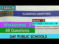 Video thumbnail for DAV class 8 maths chapter 7 worksheet 3 - all questions solved