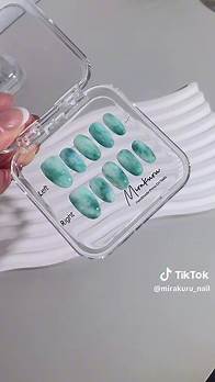 Video thumbnail for Jade Design: Elegant Middle Oval Press On Nails