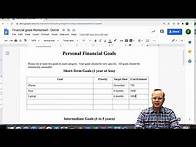 Video thumbnail for Financial goals worksheet