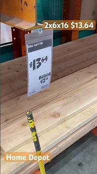 Video thumbnail for Home Depot Pricing Update: 2x6-16ft Fir Wood $13.64