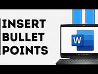 Video thumbnail for How to Insert Bullet Points on MS Word