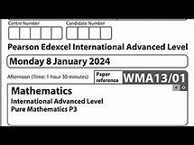 Video thumbnail for P3 January 2024 (Q1) IAL WMA13/01 Pearson Edexcel Math Past Paper