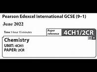 Video thumbnail for Paper 2CR June 2022 - IGCSE Chemistry Edexcel - Dr Hanaa Assil