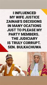 Video thumbnail for Senator Adamu Bulkachuwa opens up how he influenced his wife Justice Zainab Bulkachuwa decisions as the president of the Court of Appeal of Nigeria just to to favour Part Members. Justice Zainab Rt) was on April 17, 2014, she was appointed as the first female President of the Nigerian courts of appeals by President Goodluck Ebele Jonathan, sworn-in by Aloma Mariam Mukhtar, A former Chief Justice of Nigeria and who coincidentally is first female Chief Justice of the Federal Republic of Nigeria.