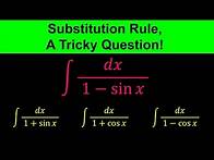 Video thumbnail for U substitution - Substitution method for trigonometric Examples -A little Tricky Examples - Calculus