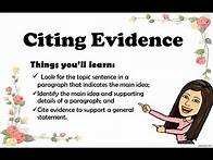 Video thumbnail for Citing Evidence to Support a General Statement Grade 7 English