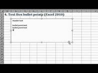 Video thumbnail for Excel Quick Tip: Text box bullet points in Excel (4 of 5)