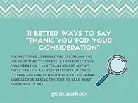 Video thumbnail for 11 Better Ways to Say "Thank You for Your Consideration"