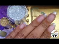 Video thumbnail for Gel French Tip Manicure with Loose Glitters