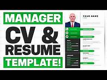 Video thumbnail for MANAGER CV & RESUME TEMPLATES! (How to Write a CV or RESUME for MANAGEMENT & LEADERSHIP POSITIONS!)