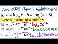 Video thumbnail for Full Exam Paper Walkthrough! - June 2023 Paper 1, Edexcel A Level Maths