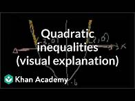 Video thumbnail for Quadratic inequalities (visual explanation) | Algebra II | Khan Academy