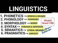 Video thumbnail for Linguistics : Phonetics, phonology, morphology, syntax, semantics, pragmatics (terms in linguistics)