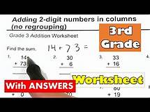 Video thumbnail for 3rd Grade Math - Adding 2-digit Numbers No Carrying or Regrouping Worksheet With Answers