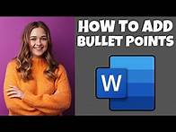 Video thumbnail for How To Add Bullet Points In Microsoft Word | Step By Step Guide - Microsoft Word Tutorial