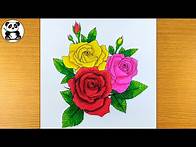 Video thumbnail for How to draw and colours bunch of rose flowers | @TaposhiartsAcademy