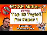 Video thumbnail for GCSE Maths Paper 1 - Top 10 Topics Revise Non-Calc Foundation -Predicted June 2025 - AQA Edexcel