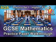 Video thumbnail for GCSE Maths AQA Practice Paper Set 1 - Higher Tier - Paper 3 - Walkthrough with Full Solutions (*)