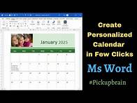 Video thumbnail for How to Design a Stunning Calendar in MS Word in Seconds | Quick & Easy Tutorial!