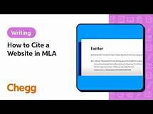 Video thumbnail for How to Cite a Website in MLA | Chegg