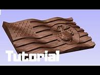 Video thumbnail for How to create a wavy wooden American Flag with an emblem for a CNC machine using Vectric Aspire