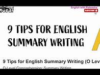 Video thumbnail for Master Summary Writing: 9 Tips for Olevels English 1123 Exam