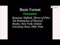 Video thumbnail for MLA Tutorial #2: Basic Citation Format
