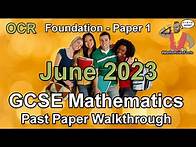 Video thumbnail for GCSE Maths OCR June 2023 Paper 1 Foundation Tier Walkthrough