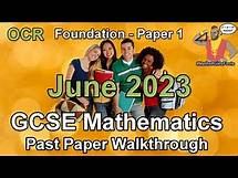 Video thumbnail for GCSE Maths OCR June 2023 Paper 1 Foundation Tier Walkthrough