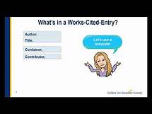 Video thumbnail for Creating a Works Cited in MLA 9th Edition