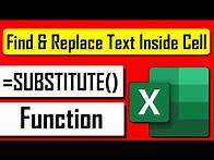 Video thumbnail for How to Use SUBSTITUTE Function in Excel
