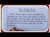 Video thumbnail for The Thirsty Crow Story in English Writing/English Story Writing/Simple Handwriting in English