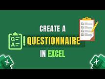 Video thumbnail for How to Create a Questionnaire in Excel