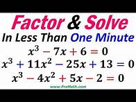 Video thumbnail for Factor and Solve Cubic Equations in Less Than One Minute! - Super Simple Trick