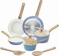 Video thumbnail for GoodCook 10-Piece Healthy Ceramic Titanium-Infused Cookware Set, Light Blue – Pots, Pans, Steamer, Spoon & Turner – Induction Cookware, Kitchen Pots & Pans Set, Nonstick Cooking Pan Set