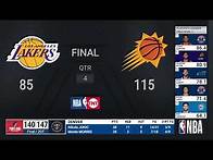 Video thumbnail for Lakers @ Suns | NBA Playoffs on TNT Live Scoreboard