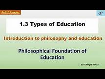 Video thumbnail for 1.3 Types of Education// Philosophical Foundation of Education