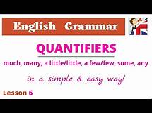 Video thumbnail for Quantifiers: much, many, little/few, a lot of, some, every, any - English Grammar lesson
