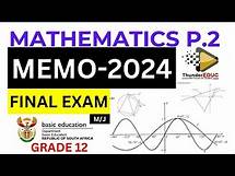 Video thumbnail for 2024 MEMO FINAL EXAM MATHEMATICS P.2 (PAPER 2) GRADE 12 May-june [THUNDEREDUC]