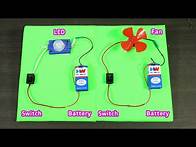 Video thumbnail for How to Make 2 in 1 Simple Electric Circuit with 9V Battery, Switch, LED, DC Motor | Working Model