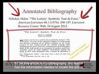 Video thumbnail for Annotated Bibliography