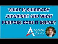 Video thumbnail for What Is a Summary Judgment and What Purpose Does It Serve?
