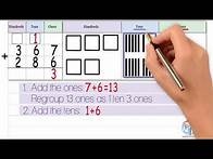Video thumbnail for 3-digit addition: regroup ones and tens. Grade 2