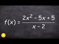 Video thumbnail for Find the Vertical, Horizontal and Slant Asymptote
