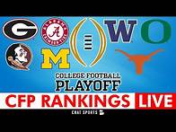 Video thumbnail for College Football Playoff Top 25 Rankings 2023 LIVE