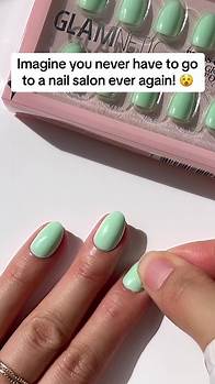Video thumbnail for Glamnetic (@glamnetic) - become a glamnetic girlie and you’ll never have to go to the nail salon ever again 💅 @connie.wi applying summer solids nail collection #glamnetic #pressons #summersolids #pressonnails #nailsathome