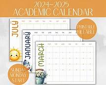 Video thumbnail for School Calendar 2024 2025 Printable Fillable Academic Calendar 2024 2025 Academic Yearly Calendar Academic Monthly Planner School Planner - Etsy