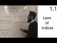 Video thumbnail for Edexcel AS level Maths: 1.1 Laws of Indices