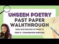 Video thumbnail for How to compare unseen poetry (AQA GCSE 2020 lit past paper walkthrough)