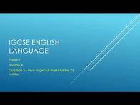 Video thumbnail for IGCSE English Language Answering Question 5